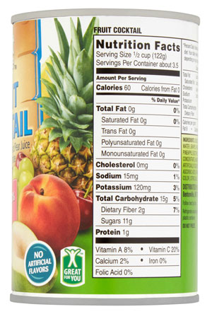 canned fruit nutrition facts