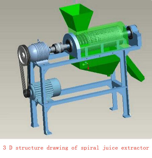 3 d structure drawing of spiral juice extractor 