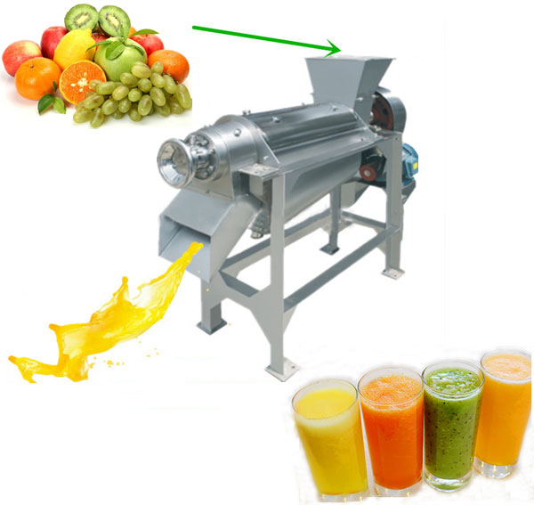 spiral juice extractor processes fruit into juice 